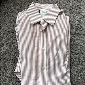 Charles Tyrwhitt Men's Shirt - Brown Stripes